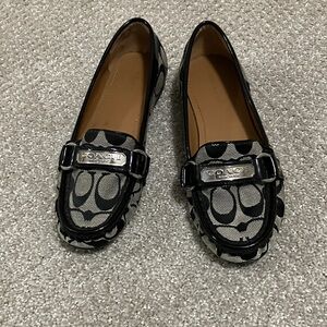 Coach Monogram Black and Gray Loafers Size 5.5